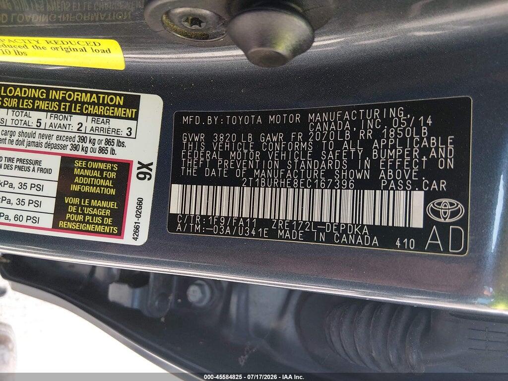 2T1BURHE8EC167396 2014 TOYOTA COROLLA photo no. 9