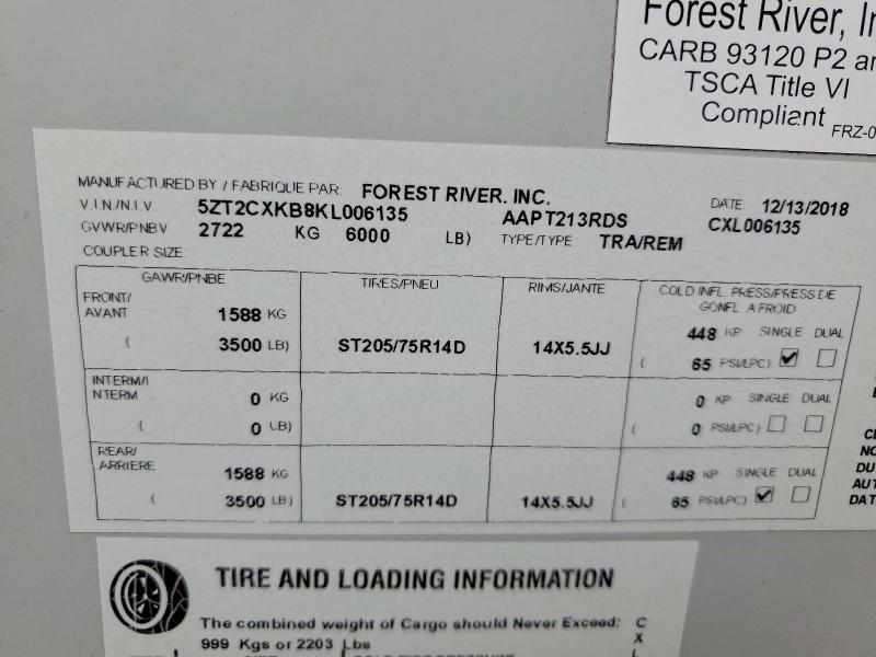 5ZT2CXKB8KL006135 2019 FORESTER RECREATIONAL VEHICLE (RV) photo no. 10