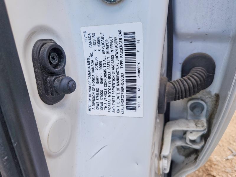 2HGFC2F66KH509583 2019 HONDA CIVIC photo no. 12