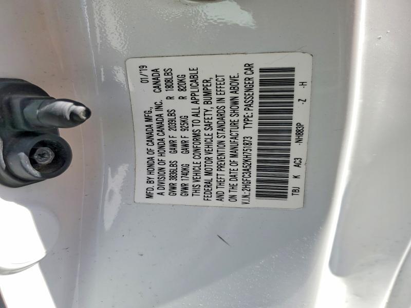 2HGFC3A52KH751873 2019 HONDA CIVIC photo no. 12
