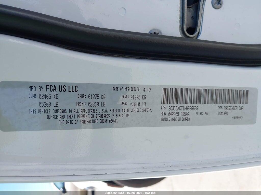 2C3CDXCT1HH626698 2017 DODGE CHARGER photo no. 9