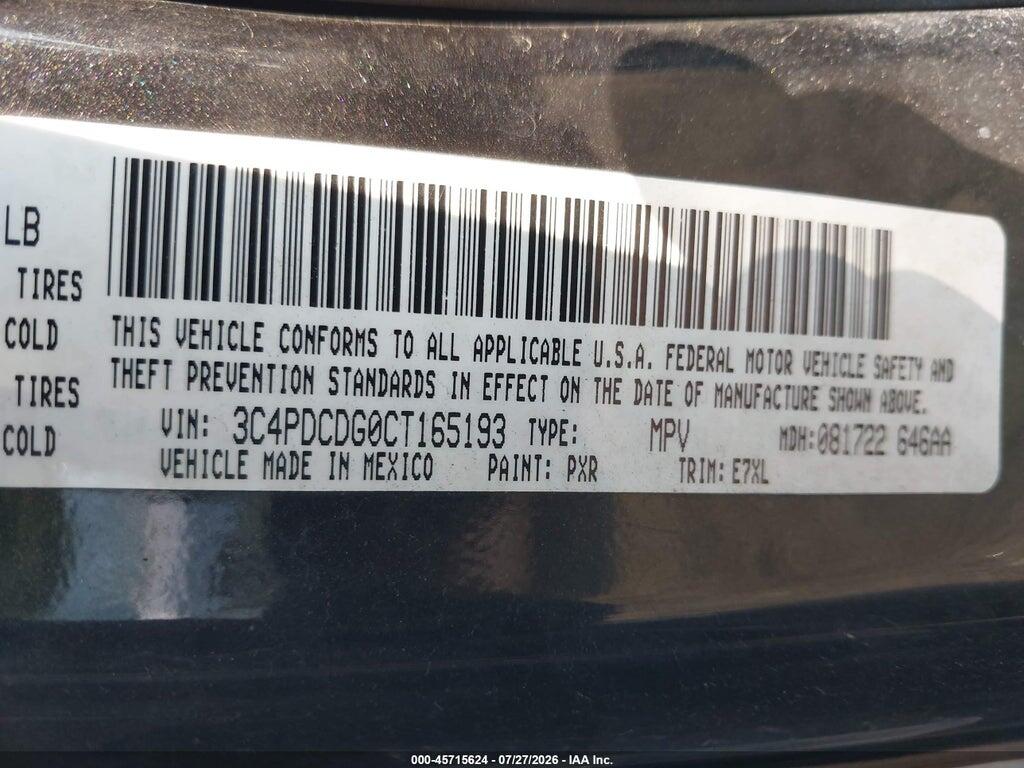 3C4PDCDG0CT165193 2012 DODGE JOURNEY photo no. 9