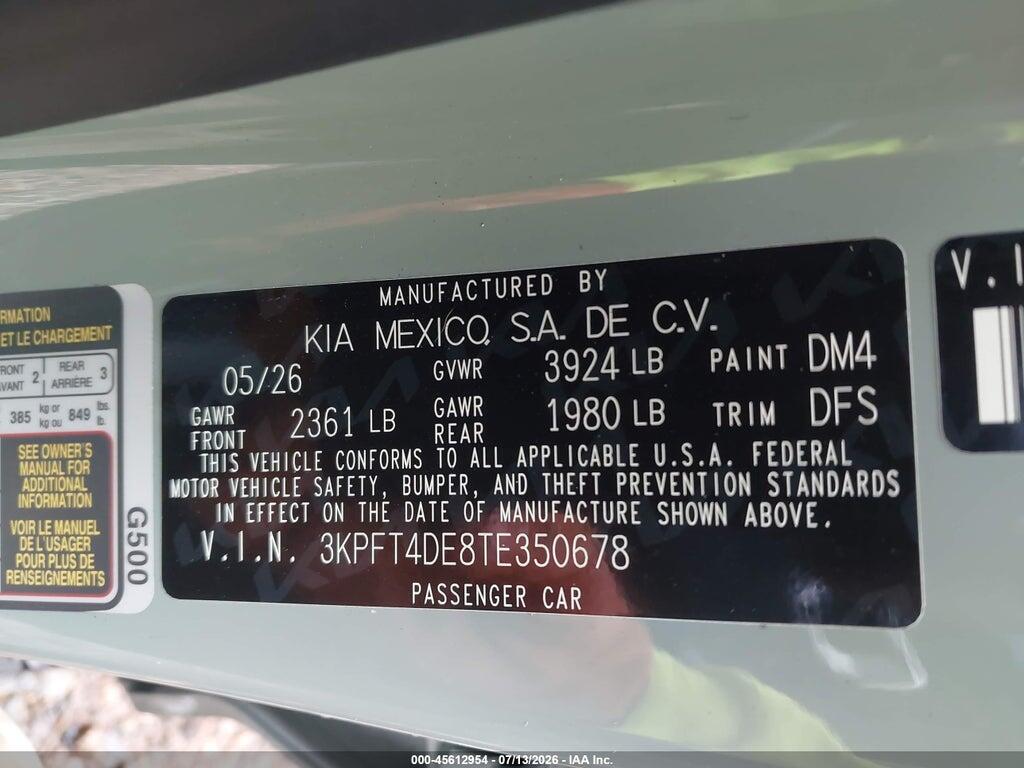 3KPFT4DE8TE350678 2026 KIA K4 photo no. 9