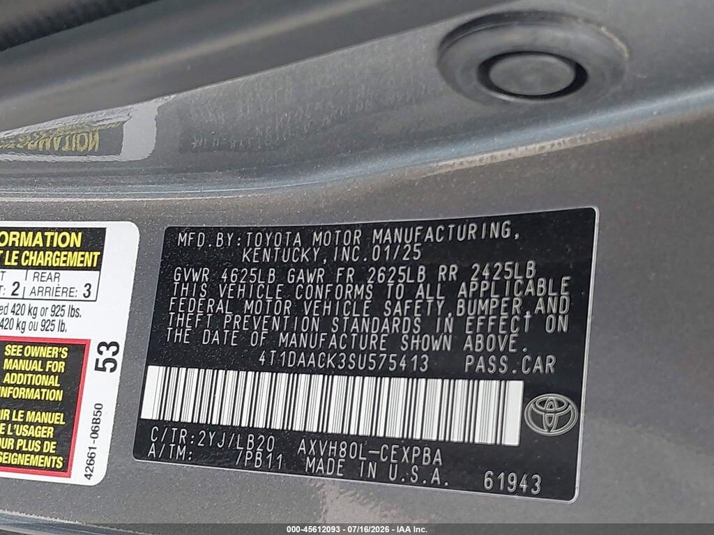4T1DAACK3SU575413 2025 TOYOTA CAMRY photo no. 9