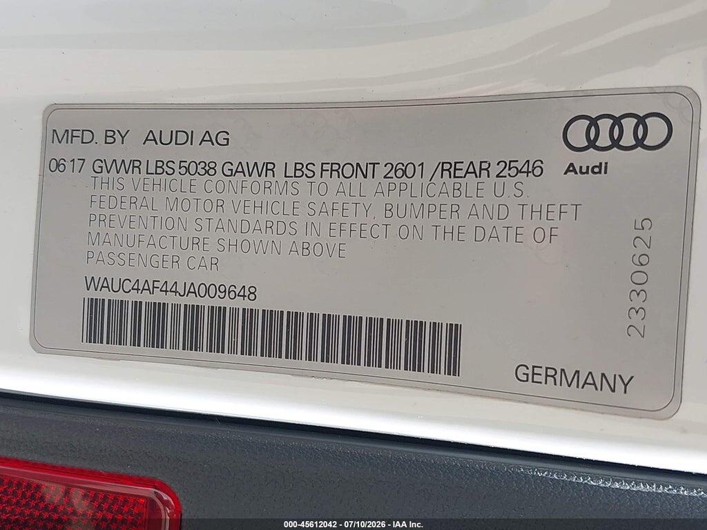 WAUC4AF44JA009648 2018 AUDI S4 photo no. 9