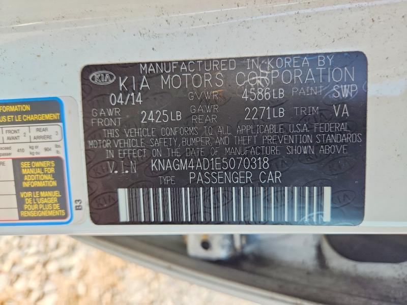 KNAGM4AD1E5070318 2014 KIA OPTIMA photo no. 12