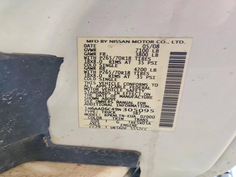 1N6AA06C49N305095 2009 NISSAN TITAN photo no. 12