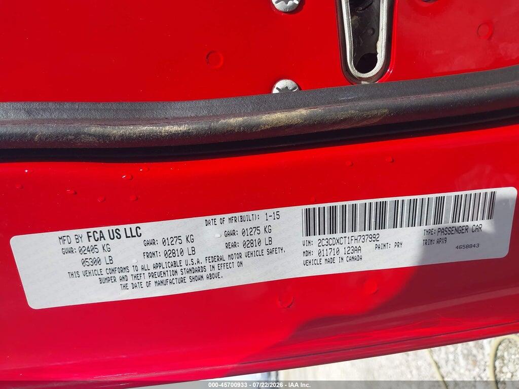 2C3CDXCT1FH737992 2015 DODGE CHARGER photo no. 9