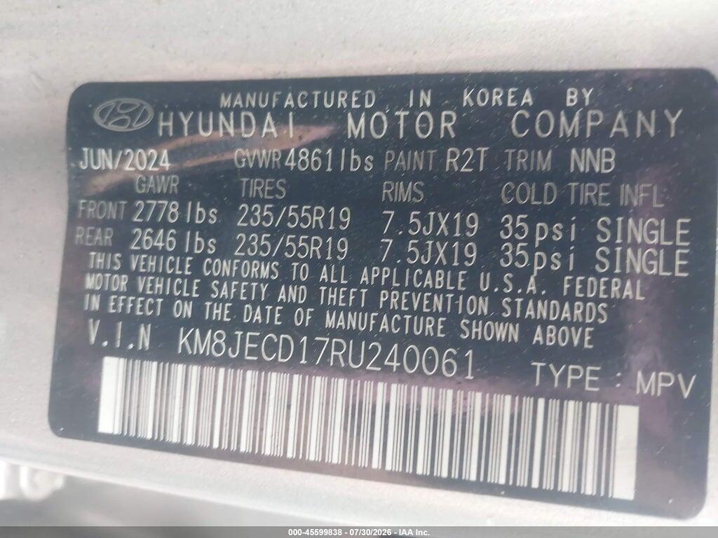 KM8JECD17RU240061 2024 HYUNDAI TUCSON HYBRID photo no. 9