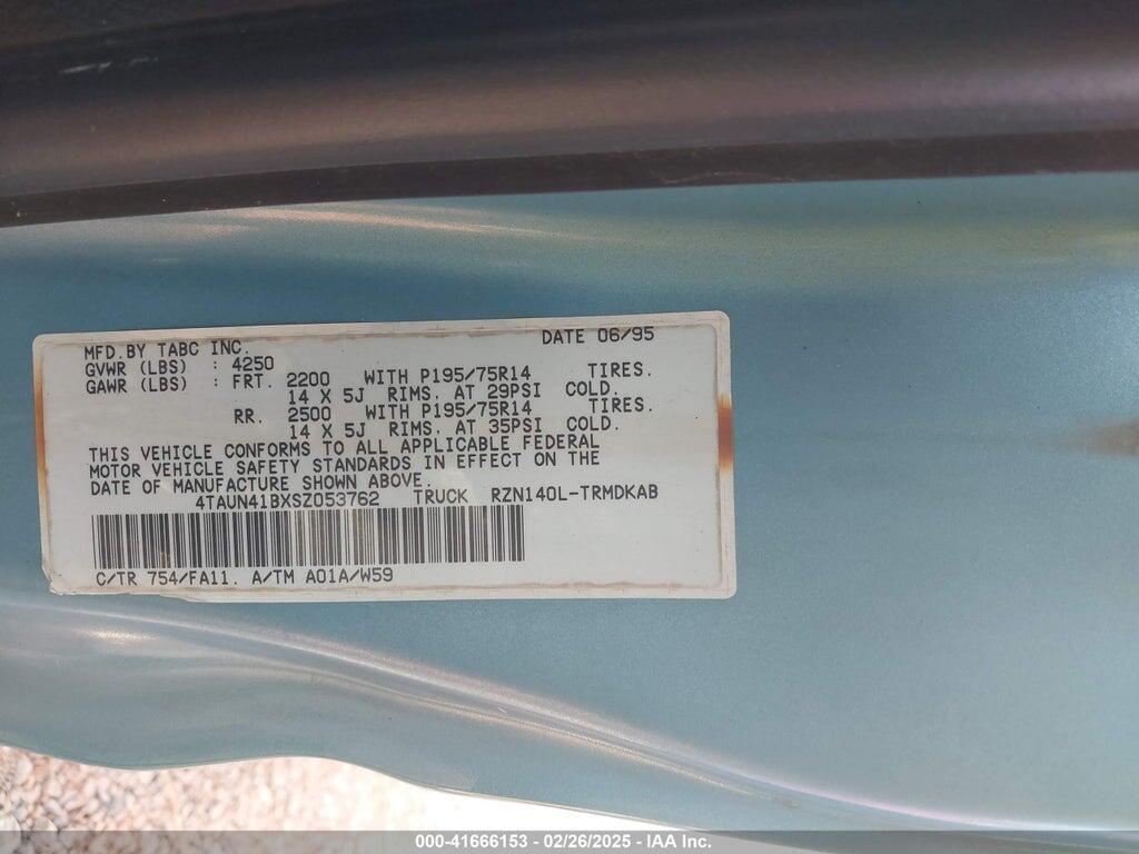4TAUN41BXSZ053762 1995 TOYOTA TACOMA photo no. 9