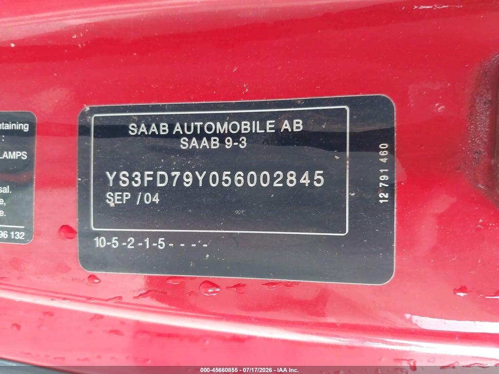 YS3FD79Y056002845 2005 SAAB 9-3 photo no. 9
