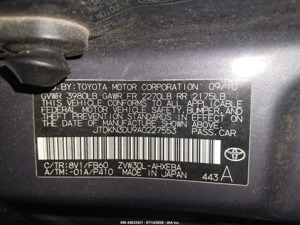 JTDKN3DU9A0227553 2010 TOYOTA PRIUS photo no. 9
