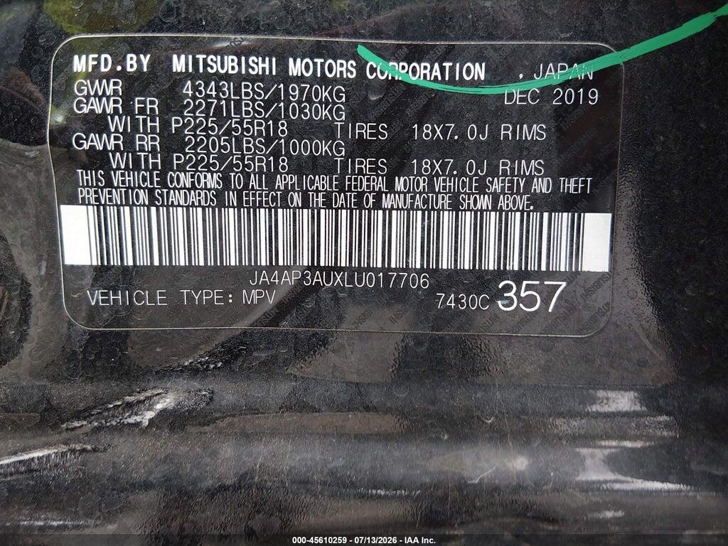 JA4AP3AUXLU017706 2020 MITSUBISHI OUTLANDER SPORT photo no. 9