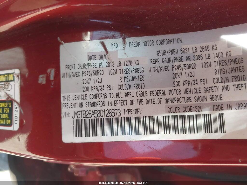 JM3TB28A580128673 2008 MAZDA CX-9 photo no. 9