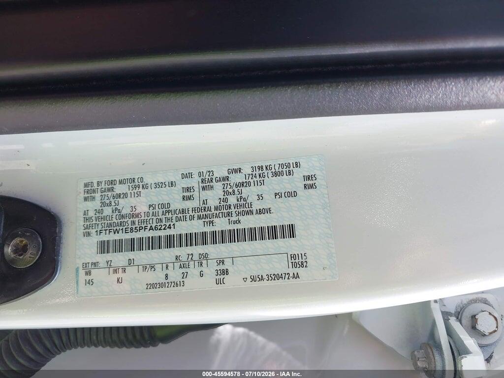 1FTFW1E85PFA62241 2023 FORD F-150 photo no. 9