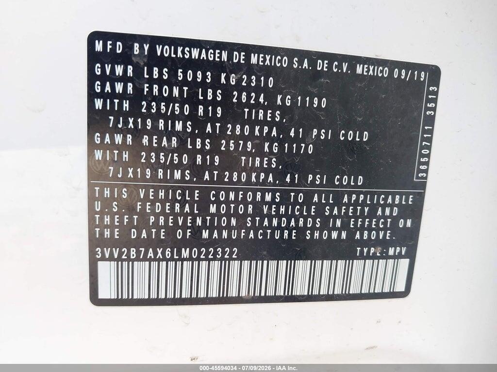 3VV2B7AX6LM022322 2020 VOLKSWAGEN TIGUAN photo no. 9