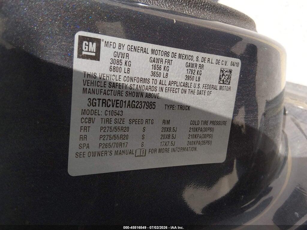3GTRCVE01AG237985 2010 GMC SIERRA 1500 photo no. 9