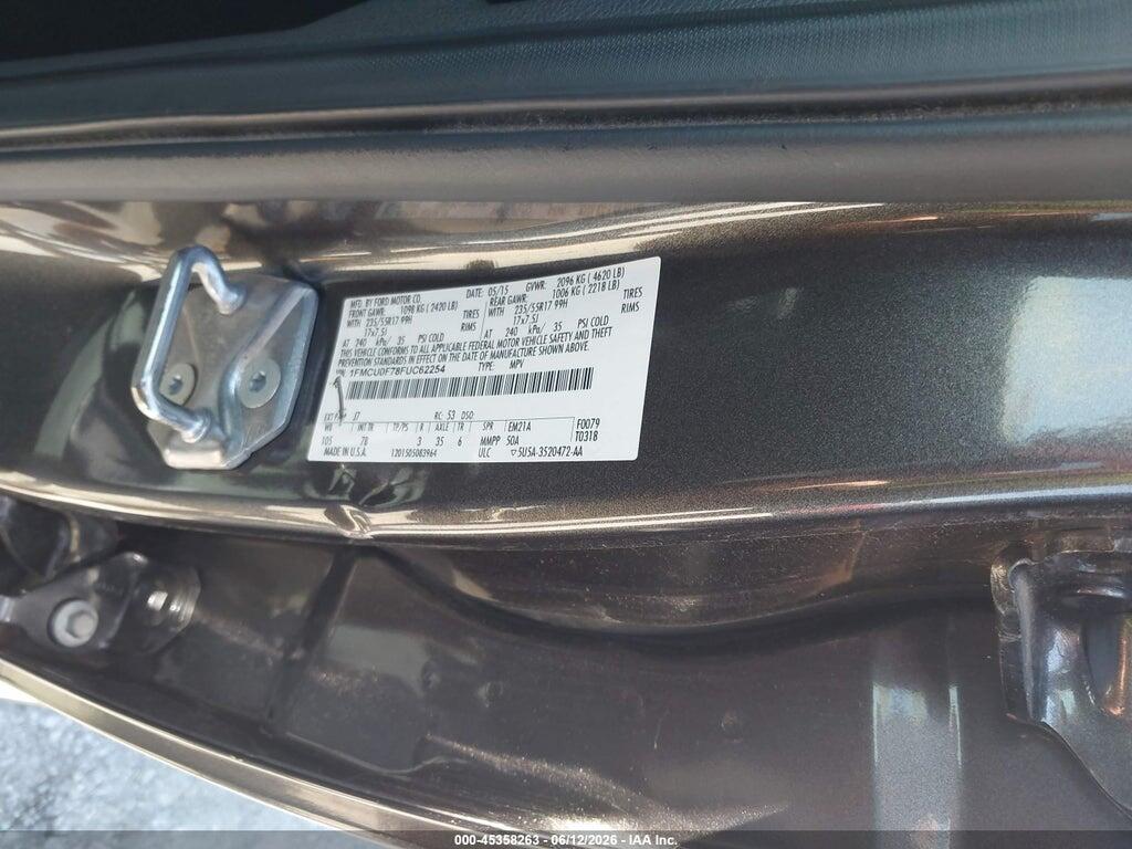 1FMCU0F78FUC62254 2015 FORD ESCAPE photo no. 9