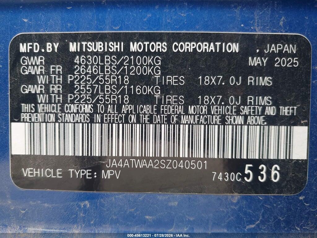 JA4ATWAA2SZ040501 2025 MITSUBISHI ECLIPSE CROSS photo no. 9