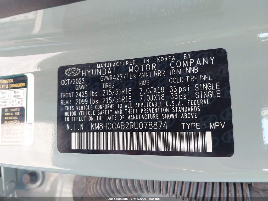 KM8HCCAB2RU078874 2024 HYUNDAI KONA photo no. 9