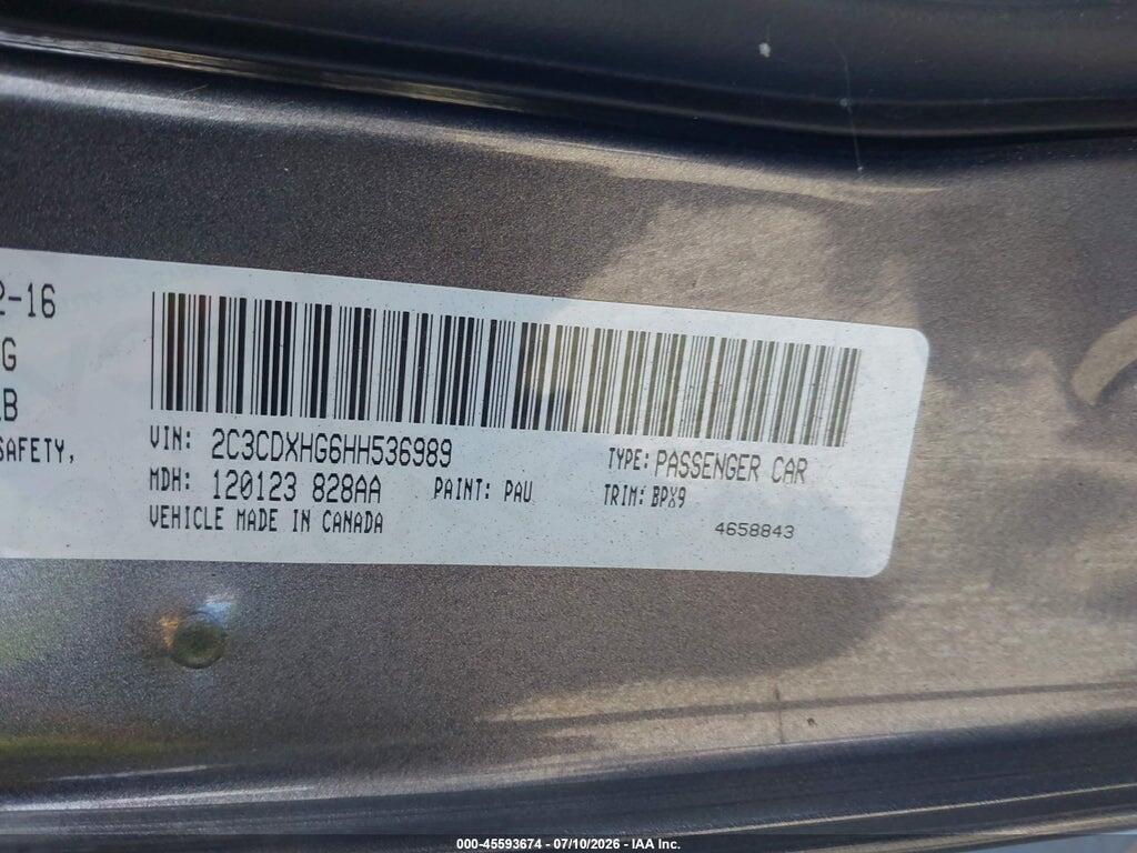 2C3CDXHG6HH536989 2017 DODGE CHARGER photo no. 9