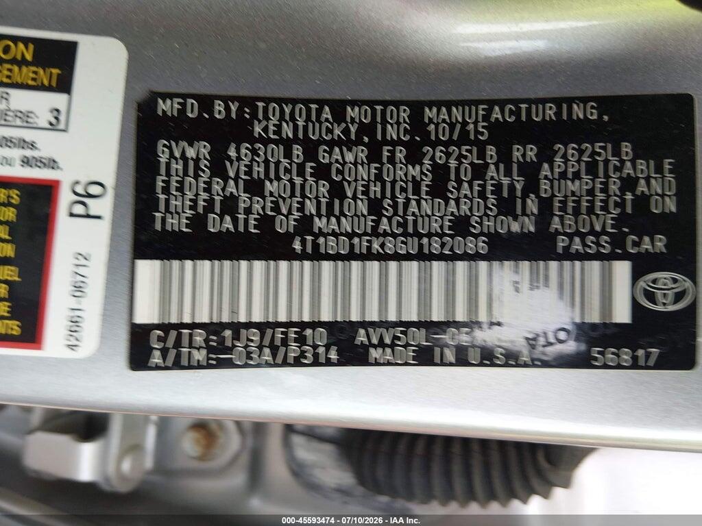 4T1BD1FK8GU182086 2016 TOYOTA CAMRY HYBRID photo no. 9