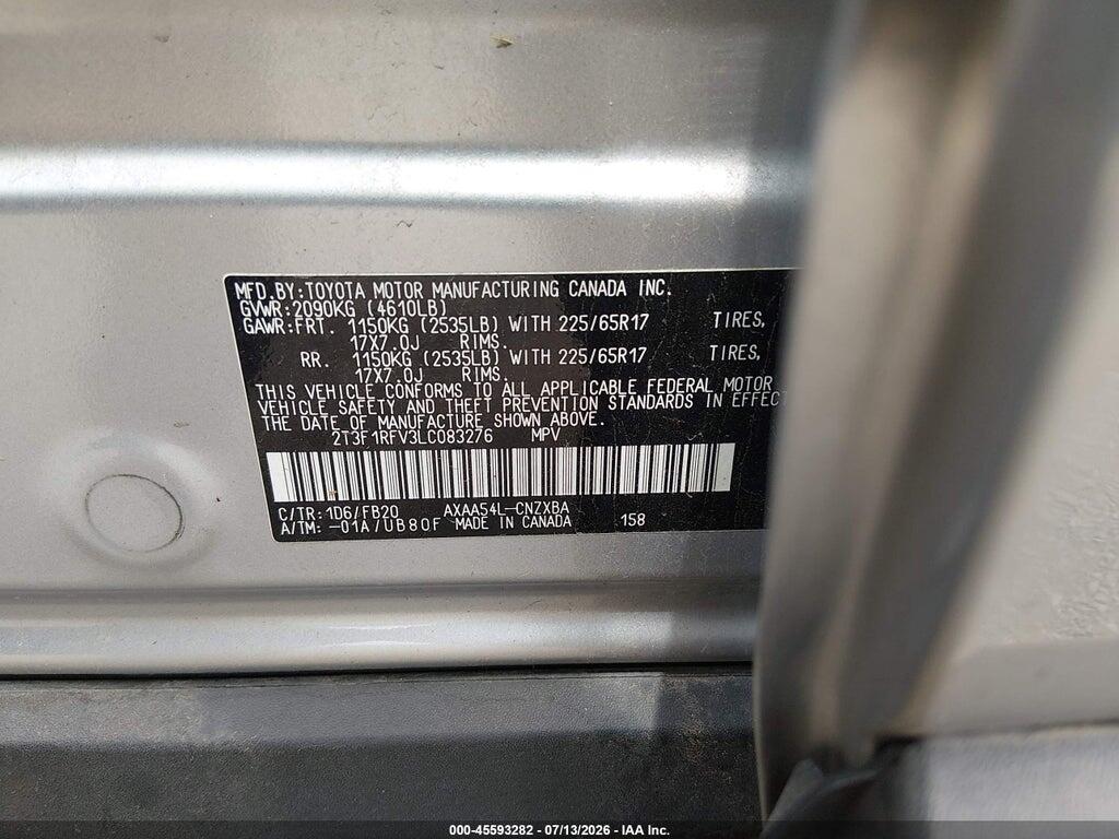 2T3F1RFV3LC083276 2020 TOYOTA RAV4 photo no. 9