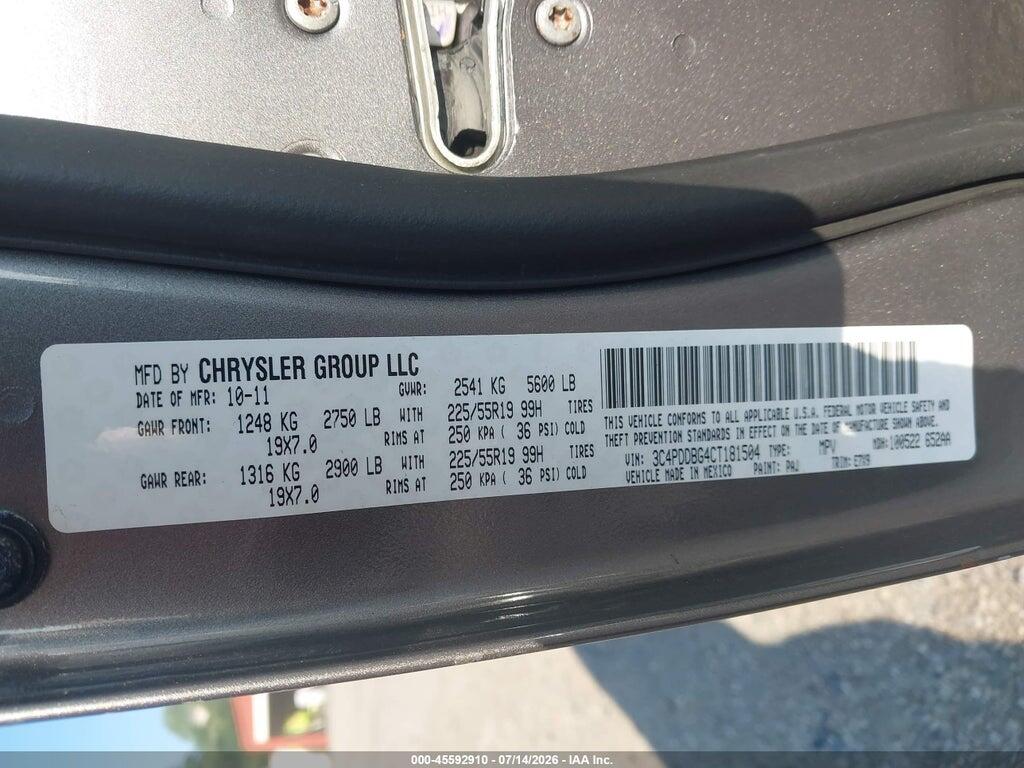 3C4PDDBG4CT181504 2012 DODGE JOURNEY photo no. 9
