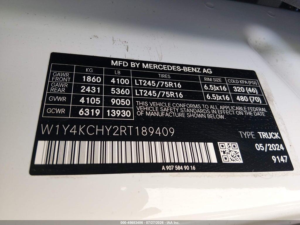 W1Y4KCHY2RT189409 2024 MERCEDES-BENZ SPRINTER 2500 photo no. 9