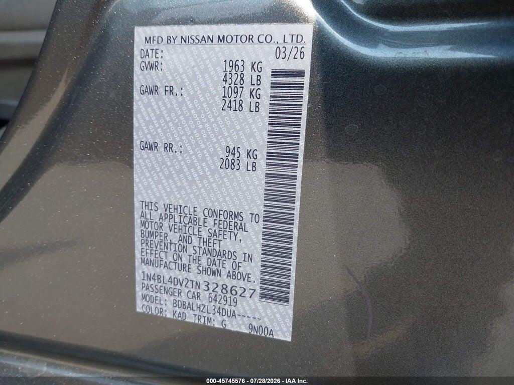 1N4BL4DV2TN328627 2026 NISSAN ALTIMA photo no. 9