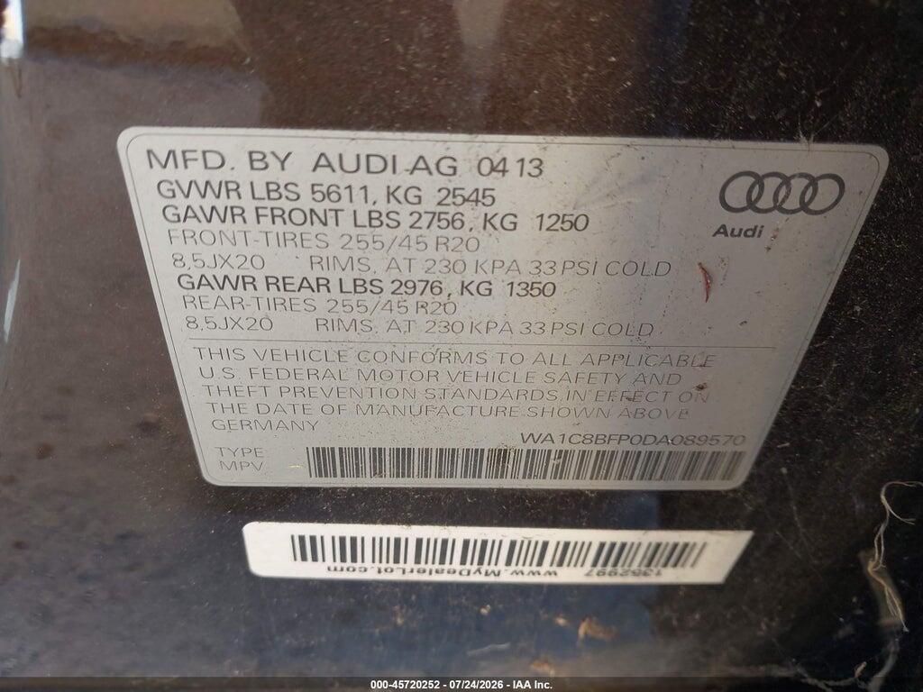 WA1C8BFP0DA089570 2013 AUDI Q5 HYBRID photo no. 9