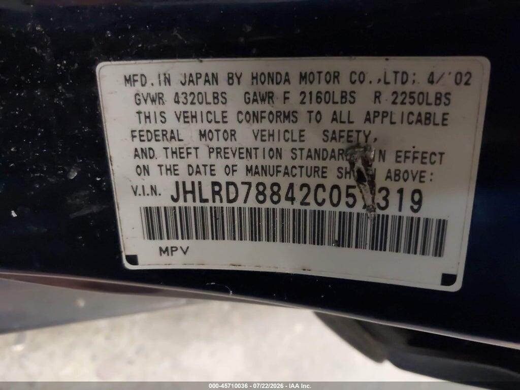 JHLRD78842C057319 2002 HONDA CR-V photo no. 9