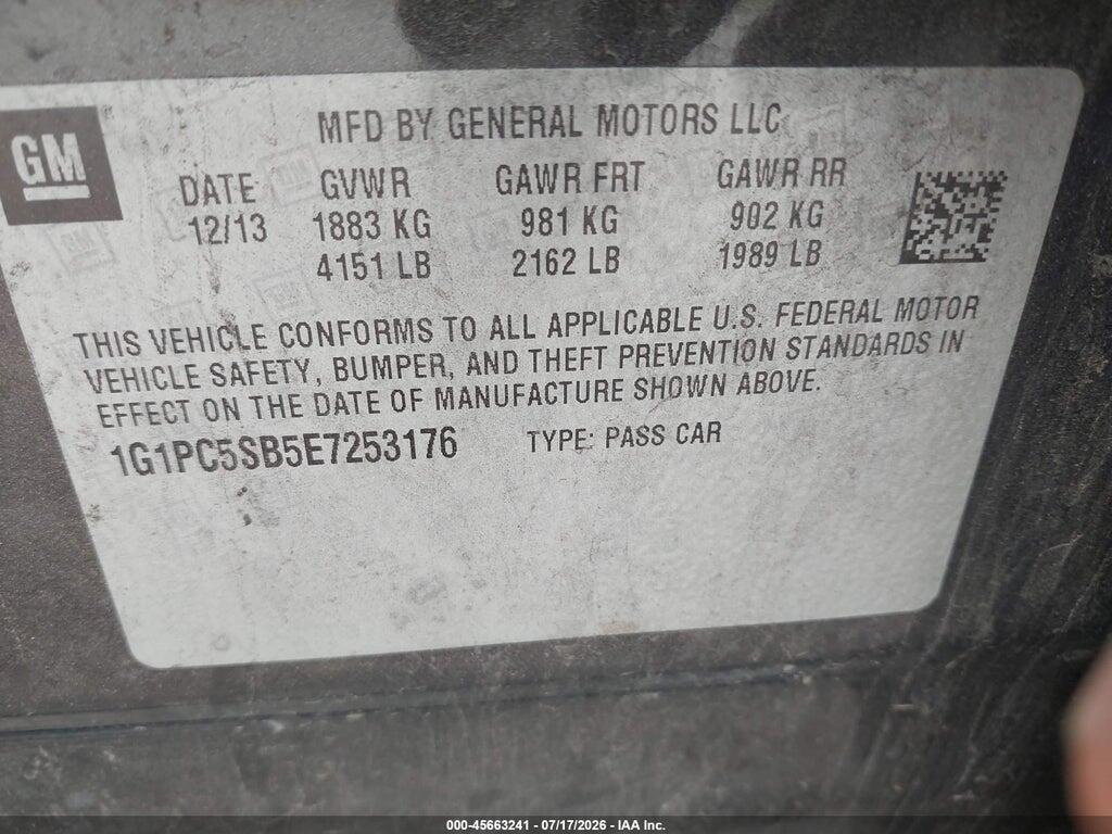 1G1PC5SB5E7253176 2014 CHEVROLET CRUZE photo no. 9
