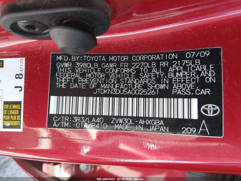 JTDKN3DU5A0025261 2010 TOYOTA PRIUS photo no. 9