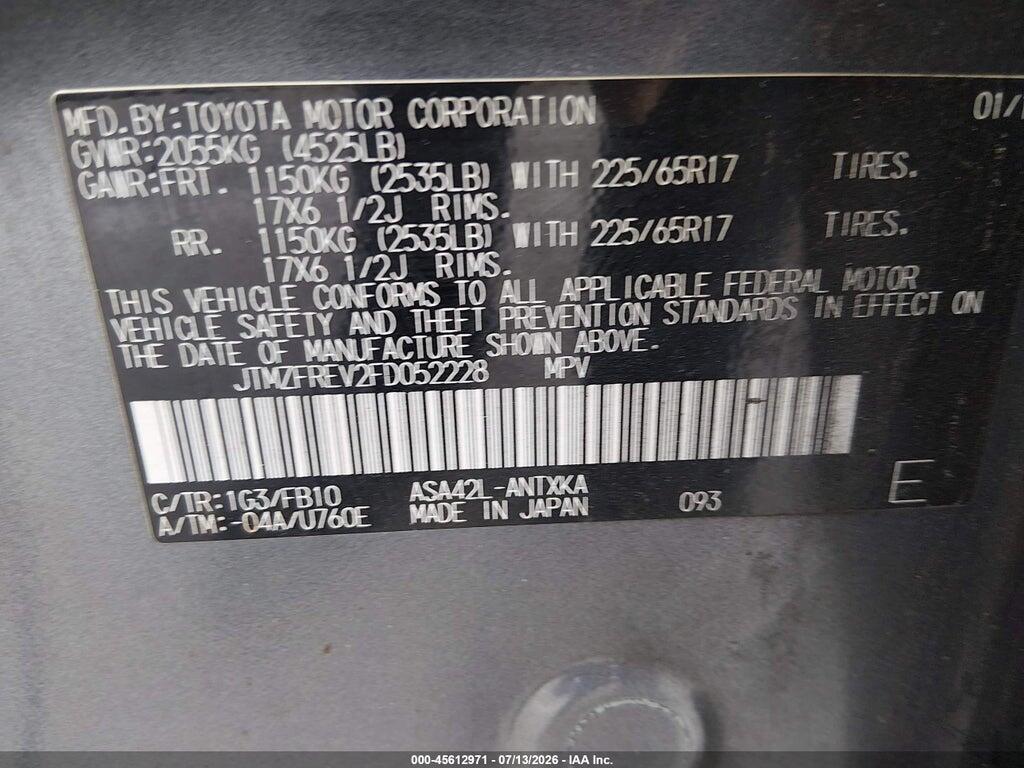 JTMZFREV2FD052228 2015 TOYOTA RAV4 photo no. 9