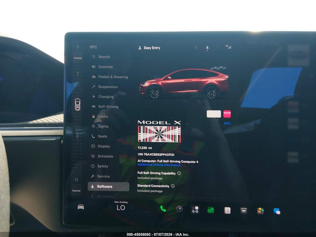 7SAXCBE62PF431131 2023 TESLA MODEL X photo no. 7