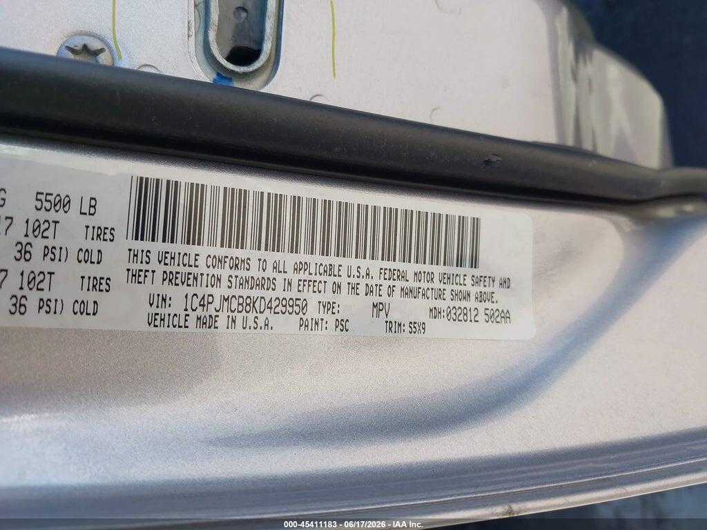 1C4PJMCB8KD429950 2019 JEEP CHEROKEE photo no. 9