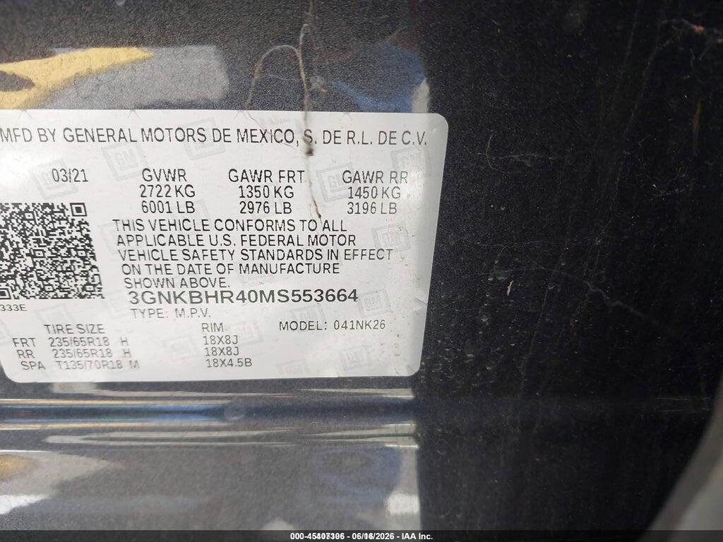 3GNKBHR40MS553664 2021 CHEVROLET BLAZER photo no. 9