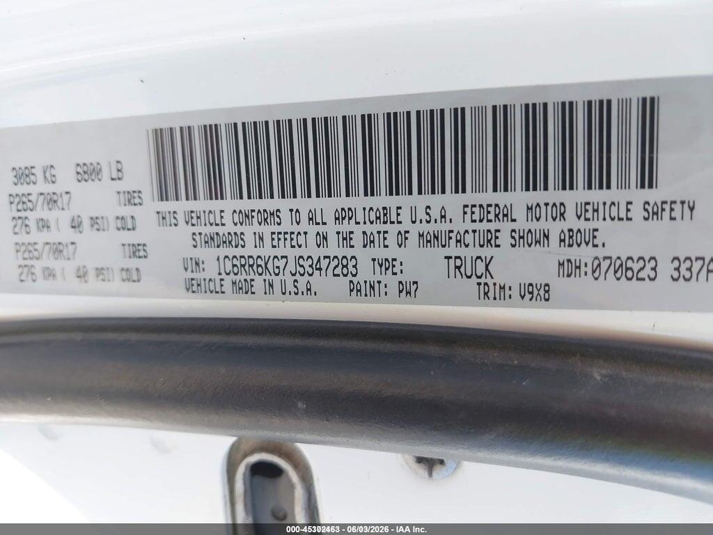 1C6RR6KG7JS347283 2018 RAM 1500 photo no. 9