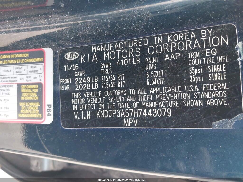 KNDJP3A57H7443079 2017 KIA SOUL photo no. 9