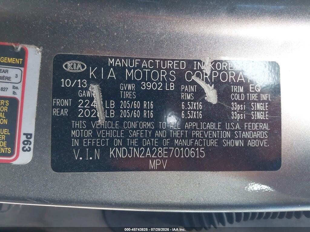 KNDJN2A28E7010615 2014 KIA SOUL photo no. 9