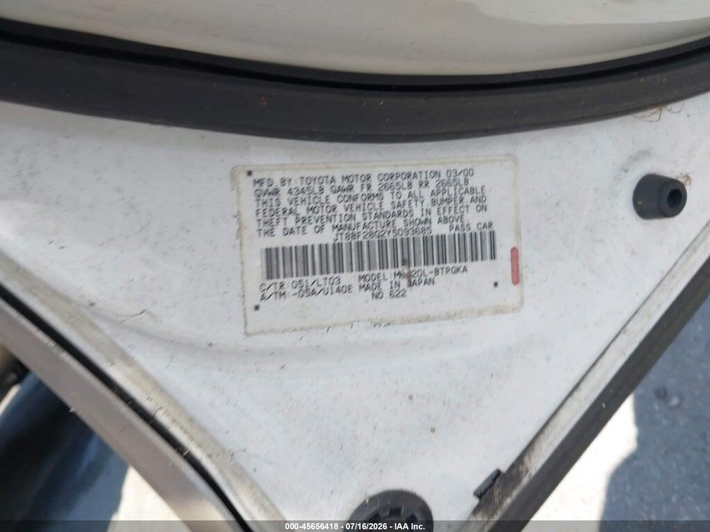 JT8BF28G2Y5093685 2000 LEXUS ES 300 photo no. 9