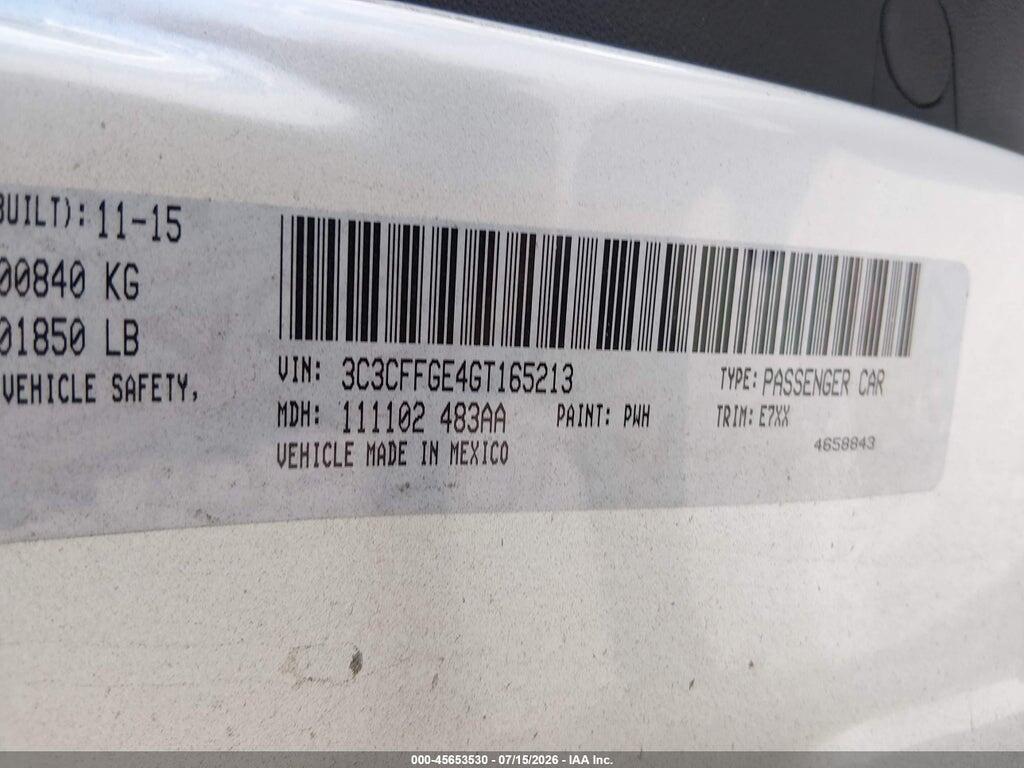 3C3CFFGE4GT165213 2016 FIAT 500E photo no. 9