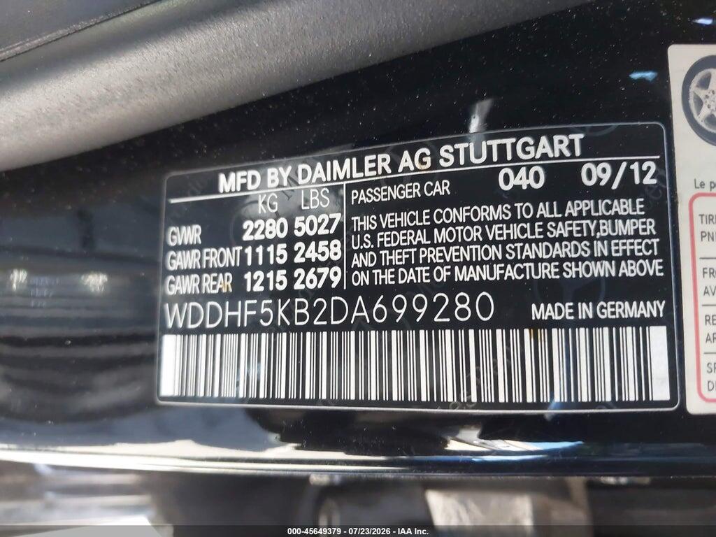 WDDHF5KB2DA699280 2013 MERCEDES-BENZ E 350 photo no. 9