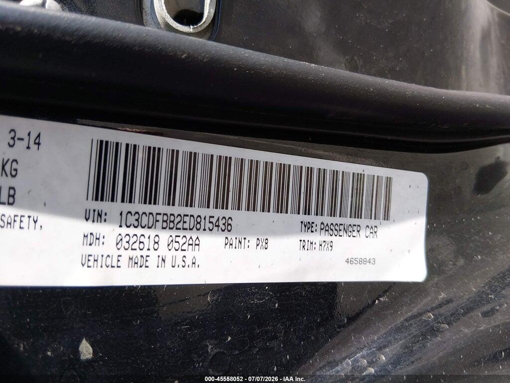 1C3CDFBB2ED815436 2014 DODGE DART photo no. 9