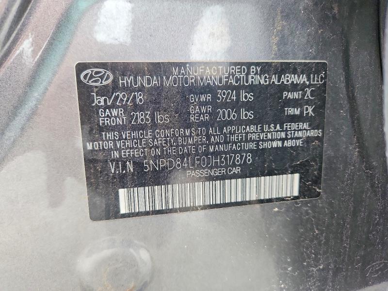 5NPD84LF0JH317878 2018 HYUNDAI ELANTRA photo no. 12