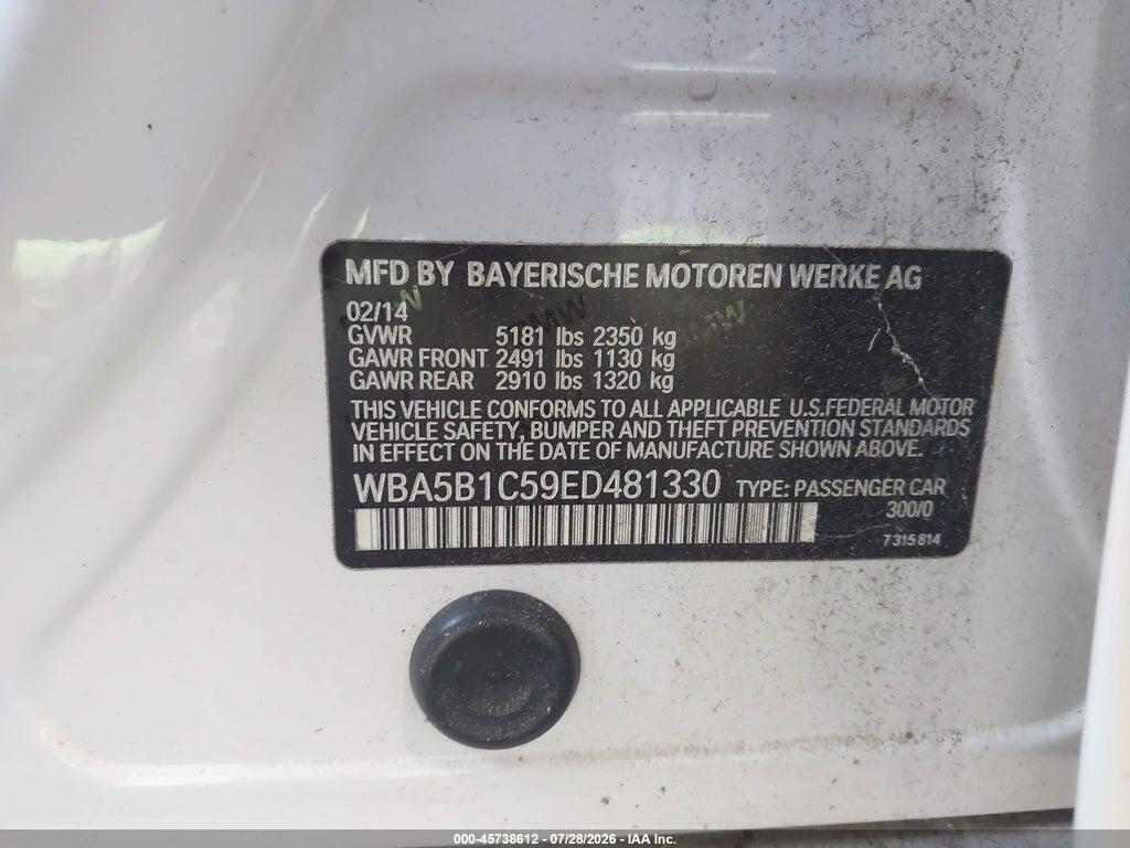 WBA5B1C59ED481330 2014 BMW 535I photo no. 9