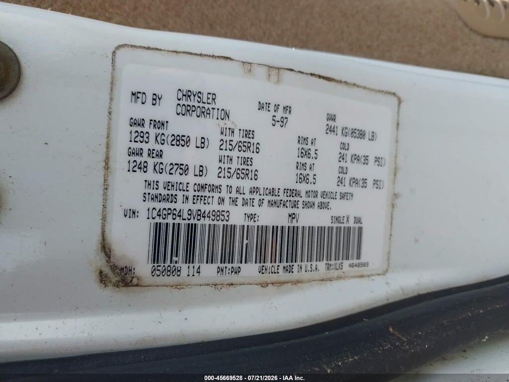 1C4GP64L9VB449853 1997 CHRYSLER TOWN & COUNTRY photo no. 9