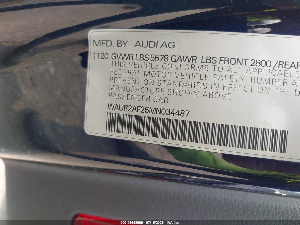 WAUR2AF25MN034487 2021 AUDI A7 SPORTBACK photo no. 9