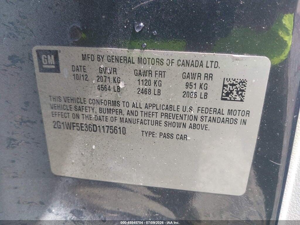 2G1WF5E36D1175610 2013 CHEVROLET IMPALA photo no. 9